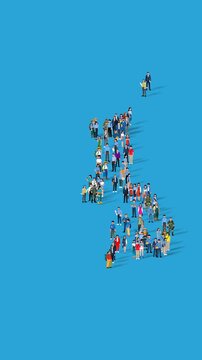 United Kingdom Nation Population Diversity Country Map Shape Animation