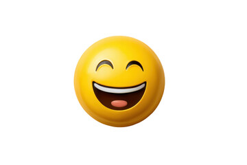Yellow smiley face emoji with wide open mouth and closed eyes laughing image