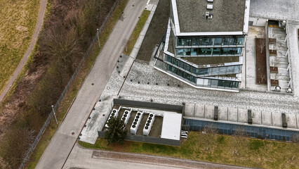 Smart technology campus with server buildings