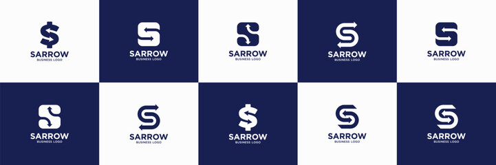 Abstract arrow shapes logo design in letter S graphic vector illustration. Symbol, icon, creative. Modern growth logo design wordmark.