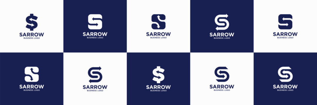 Abstract arrow shapes logo design in letter S graphic vector illustration. Symbol, icon, creative. Modern growth logo design wordmark.