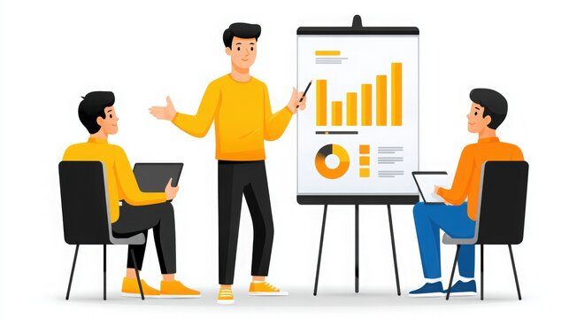 Engaging Business Meeting with Data Presentation and Discussion