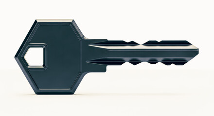 Modern Security Key Isolated on White Background