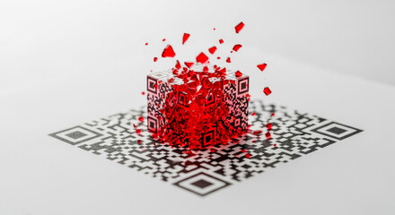 Shattering QR Code, Data Security Risk Concept