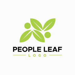 People leaf logo vector image