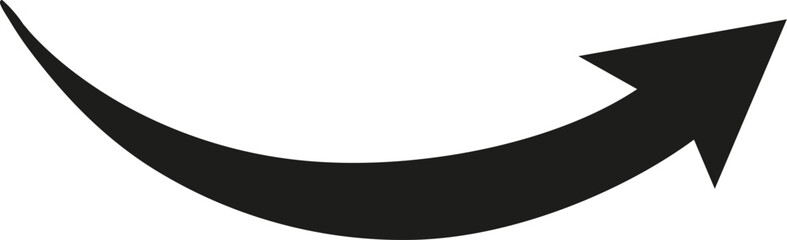 Obraz premium Black Curved Arrow