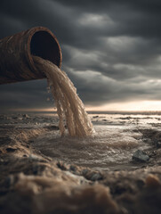 Industrial Water Pollution in River &ndash; AI Generative