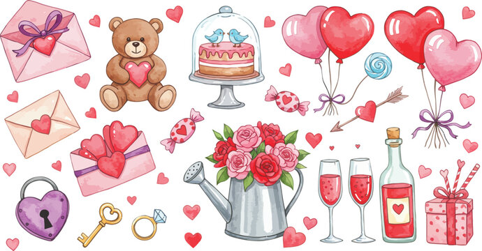 Valentine s day celebration with romantic gifts and decorations