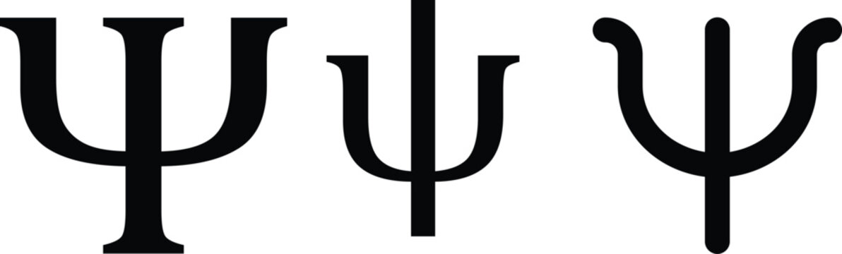 Geometric uppercase Psi &Psi; symbol, sharp clean vector lines