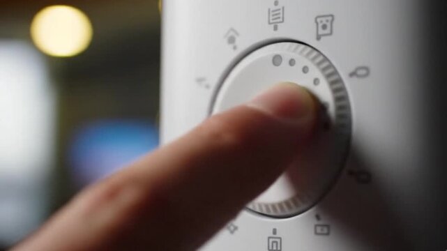 Adjusting Washing Machine Settings with Finger.