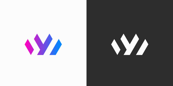 Abstract letter Y logo with modern web and technology design elements
