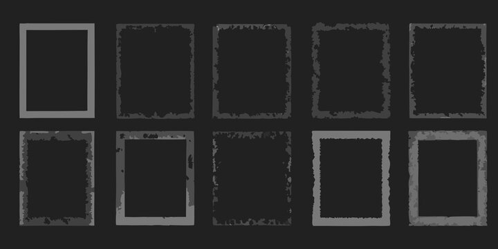 Arrangement of dark rectangular frames on a black background minimalist design