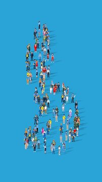 Liechtenstein Nation Population Diversity Country Map Shape Animation