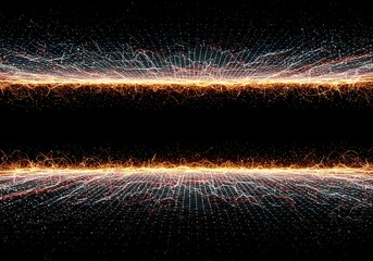 Infinite digital grid representing complex interconnected systems and massive data streams flowing across theoretical boundaries, theoretical, system, spatial