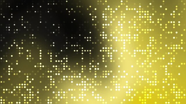 Digital pixelated background ideal for technology presentations or website design with a transition from dark to bright yellow. Suitable for digital design projects.