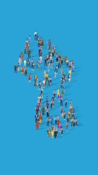 Guyana Nation Population Diversity Country Map Shape Animation