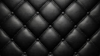 Fototapeta premium Black Leather Tufted Texture Background