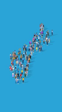 Guam Nation Population Diversity Country Map Shape Animation