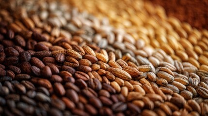 Macro Shot of Malt Roast Shades in Gradient Pattern with Soft Lighting