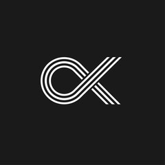 Alpha symbol logo black white design template