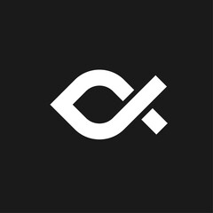 Alpha symbol logo black white design template