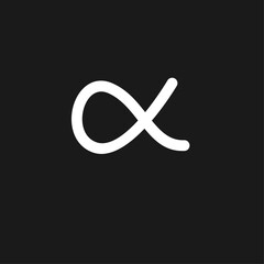 Alpha symbol logo black white design template