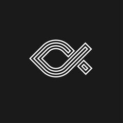 Alpha symbol logo black white design template