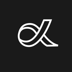 Alpha symbol logo black white design template