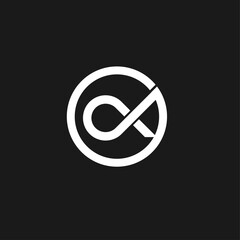 Alpha symbol logo black white design template