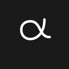 Alpha symbol logo black white design template