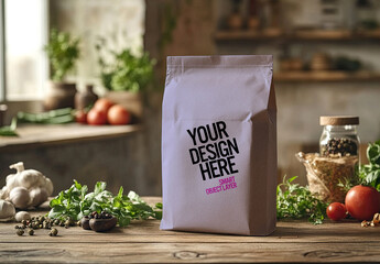 Mock up of a foil craft food bag 