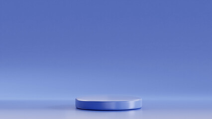 isolated rounded 3d board on Cornflower color placed on Cornflower background, rounded podium on...