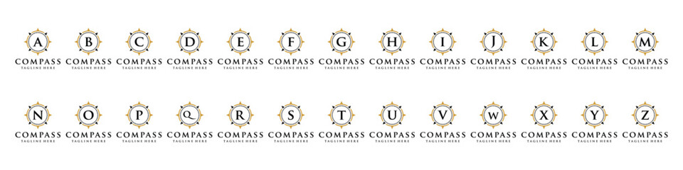 collection of initial letter A to Z compass logo design vector icon template  © ZRpro