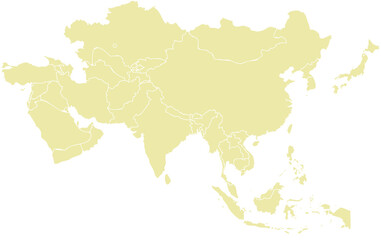 Obraz premium Vector Map of Asia with Country Borders