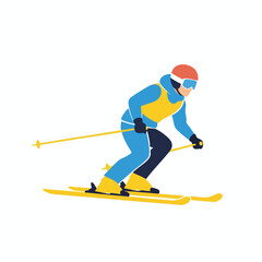 Obraz premium Vibrant Skier in Action on Slopes