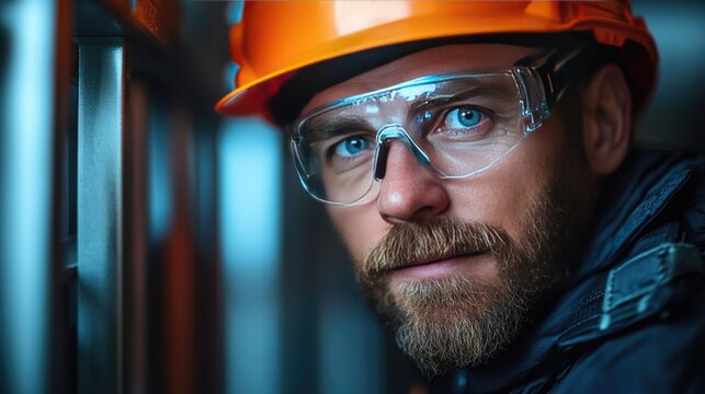 Inspector uses infrared camera to assess heat efficiency in building construction
