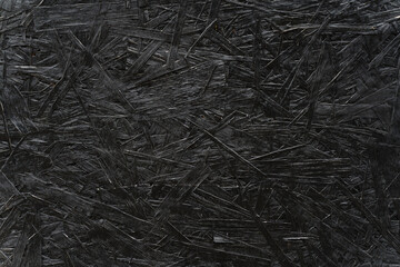 Black Painted OSB Wood Texture Background with Visible Strands
