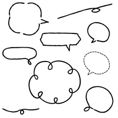 会話や説明に使える手描きの吹き出しイラストセット