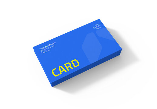 Minimal Business Card Mockup Stack with Clean White Background