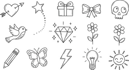 Hand drawn doodle Swearing isolated on white background . set elements, for concept design. vector illustration.