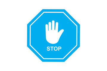Obraz premium stop work authority icon, stop hand icon over red polygon