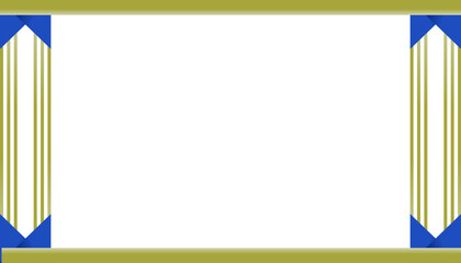 Decorative Border with Striped Corners and Blue Accents.