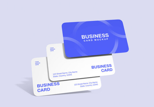 Modern Rounded Business Card Mockup for Corporate Branding Presentation