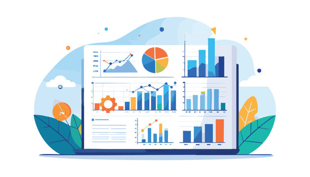 vector Data Analysis on Laptop Screen with Graphs