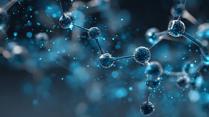 abstract molecular network hologram, AI drug discovery interface, futuristic science background