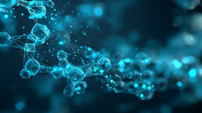 abstract molecular network hologram, AI drug discovery interface, futuristic science background - Powered by Adobe