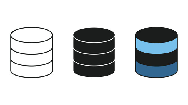 Three cylindrical objects with different color schemes