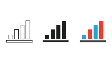 Fototapeta premium Different styles of bar graphs for data representation