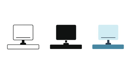 Computer monitor icons in different styles