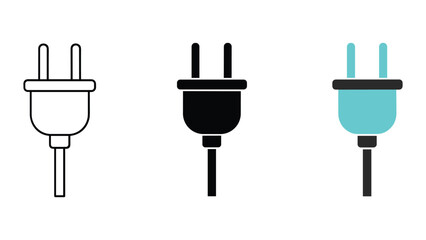 Different color electric plugs illustration
